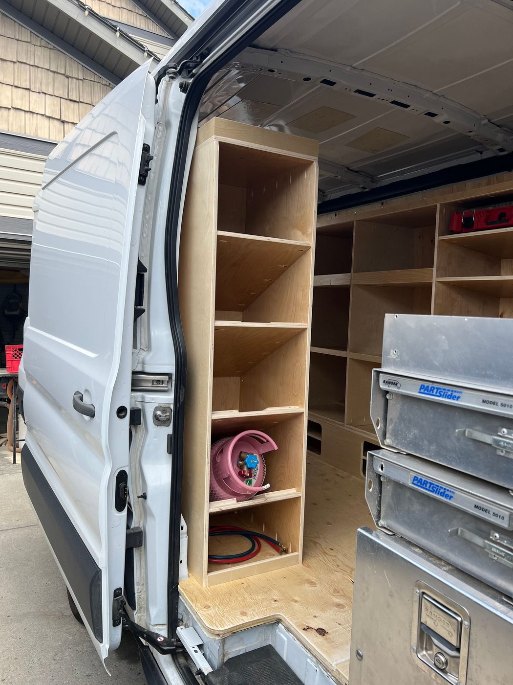 Ford Transit Med Roof — HVAC shelving