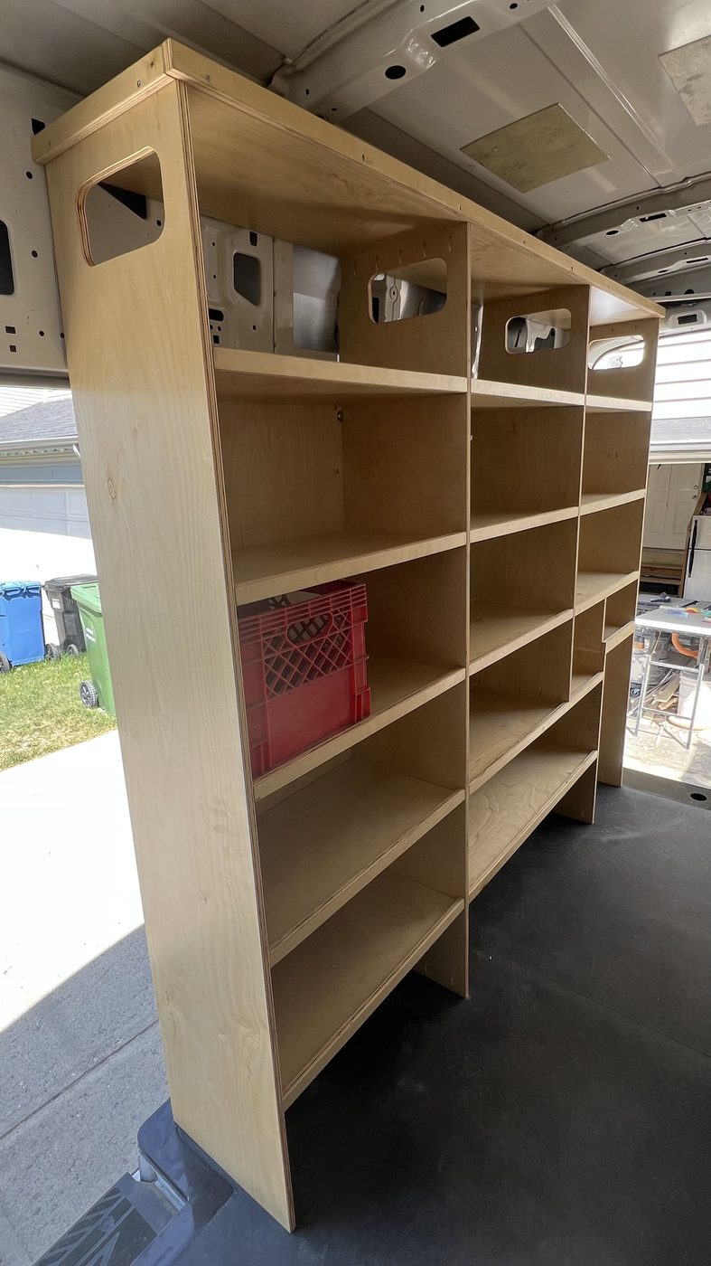 Ford Transit High Roof — Plumbing storage detail